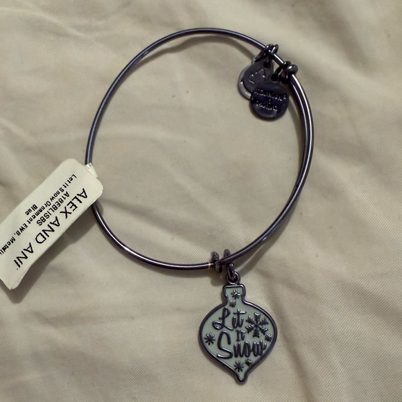 Silver 'Let It Snow' Ornament Bangle - Picture 1 of 3